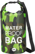 Waterproof Dry Bag, 20L Fit for Women Men Water Proof Bags Lightweight Dry Storage Floating Backpack with Whistle for Travel Boating Kayaking (Green Camouflage)