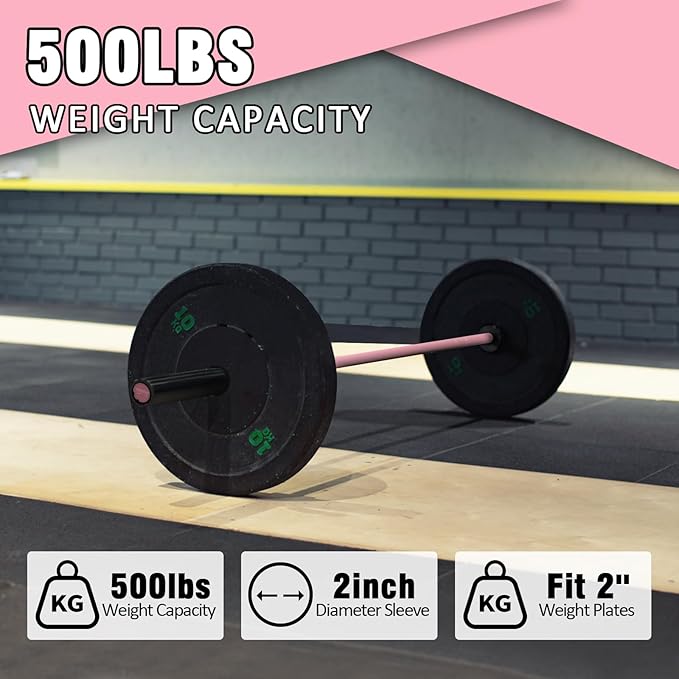 PROOFGOLD 6.6ft/7ft Olympic Barbell Bar 35Lb(15kg)/45LB(20kg) Barbell,Bench Press Bar for Squats and Deadlifts,Olympic Weight Bar for Home Gym,Womens Mens barbell(2inch),500LB/700LB/1000LB
