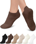 6 Pairs Grip Pilates Socks for Women, Non-slip Yoga Athletic Socks for Barre Ballet Barefoot Workout Hospital