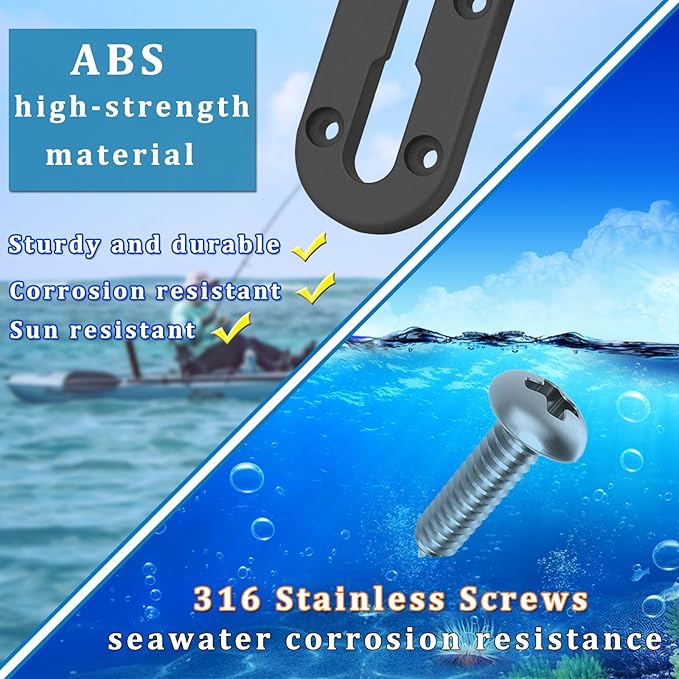 Kayak Track, Kayak Low Profile Track, Kayak Rail, Kayak Accessories Mount Track, Kayak Gear Track for Fishing Rod Holder, Fish Fider, Cup Holder, Anchor Cleats