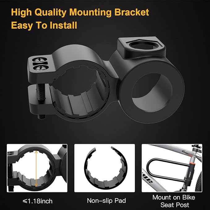 Heavy Duty U Lock - 16mm Bicycle Lock with 3 Keys for Road & Mountain Bikes