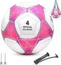 STEEFAN Teal/Blue/Pink Soccer Ball Size 4 for Kids Outdoor Play,Color Change Soccer Official Ball with Needles and Air Pump,Gift Idea for Kid Teen Boy Girl Junior Women,Indoor Outdoor Game Soccer Ball