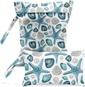 Wet Bag, Wet Dry Bag, Wet Bag for Swimsuit, Travel, Beach, Pool, Diapers, Dirty Yoga Gym Clothes, Toiletries, Makeup Bag, Waterproof Reusable Cute Beach Bag Bee Flower Decor, 2 Pcs Set.