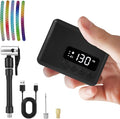 Mini Bike Pump 130PSI, Portable Bicycle Tire Pump with Pressure Gauge, Fast 30S Inflation for MTB/Road/E-Bike, Works with Presta & Schrader Valves, Includes Reflective Stickers
