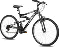WEIZE Mountain Bike, 26/27.5 inch Outdoor Cycling Bike,18-Speed/High-Carbon Steel/Dual Full Suspension, Adjustable Ergonomic Seat for Men Women Adult, MTB Bicycle with Suspension Fork,Sleek Colors