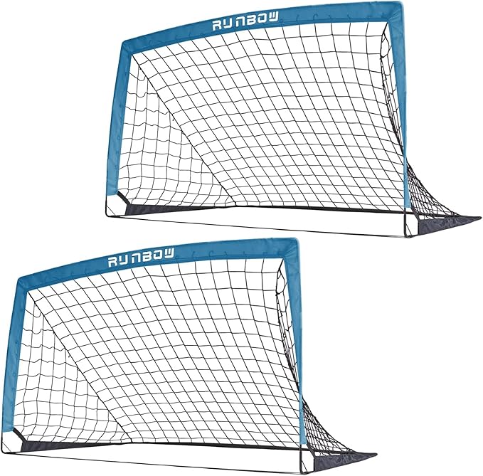 RUNBOW 5x3 ft Portable Kids Soccer Goal for Backyard Practice Soccer Net with Carry Bag