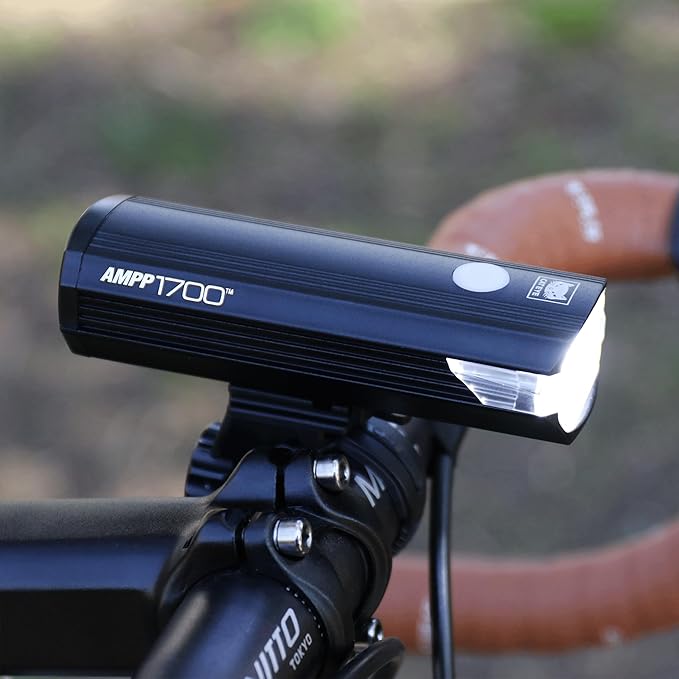 CATEYE AMPP USB Rechargeable Bike Light – High Visibility Super Bright OptiCube™ Headlight for Commuters, Road Cyclists & Mountain Bikers, Day & Night Riding Modes, IPX4 Waterproof, Tough & Durable