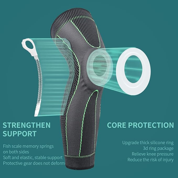 Full Leg Sleeves Long Compression Leg Sleeve Knee Sleeves Protect Leg, for Man Women Basketball, Arthritis Cycling Sport