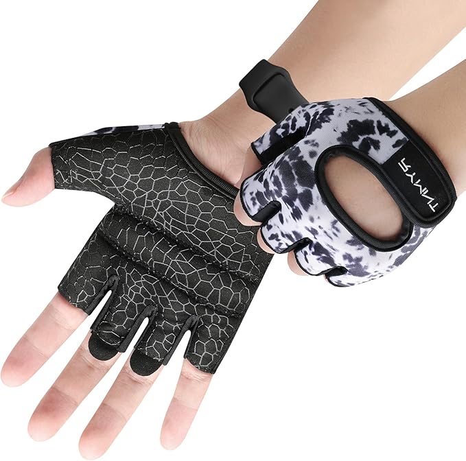 Minimal Weight Lifting Gloves,Short Micro Workout Gloves Grip Pads with Full Palm Protection & Extra Grip for Men Women Weightlifting,Gym,Exercise Training