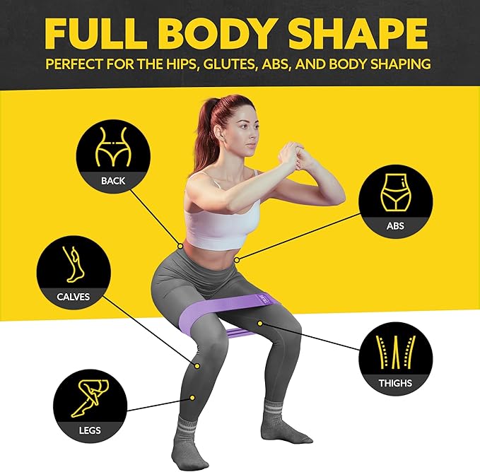 Fabric Resistance Bands for Legs - Workout Bands Resistance Bands for Men and Women - Booty Bands for Working Out - Exercise Bands Resistance Bands Set - Elastic Bands for Exercise