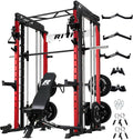 RitFit M1 & M1 Pro Smith Machine with Cable Crossover System, Multi-Function Squat Rack Power Cage for Home Gym, Power Rack and Packages
