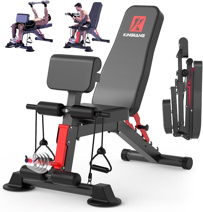 K KiNGKANG Adjustable Weight Bench,Roman Chair Load 500 LBS Workout Bench for Home Gym Workout Fitness Equipment Adjusts to Decline or Flat Bench