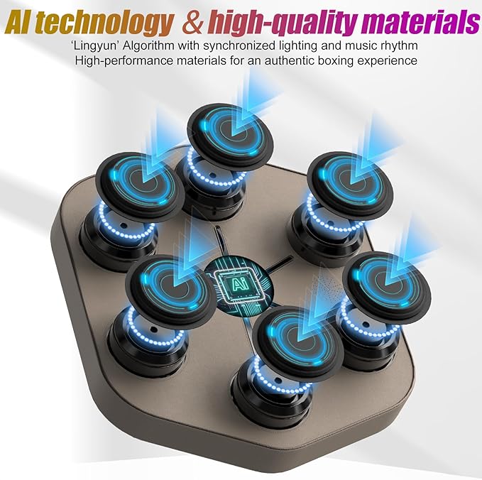 Music Boxing Machine L1, Smart Punching Machine with Beat-Synced & Custom Lights | APP Control | Supports Phone, Speaker & Headphone Playback | Wall-Mounted Trainer for Home Gym Workout