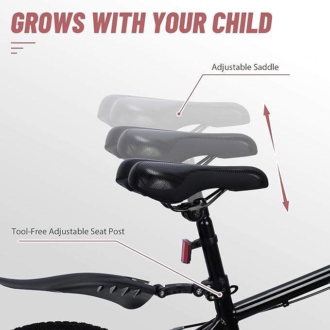 20 Inch Freestyle BMX Bike Bicycles, 20 Inch Boys Bikes Kid Bicycle for 7-12 Years Old Kid and Beginner Level Rider, Single Speed, Outdoor Cycling Bike Kids Mountain Bike, Multiple Colors