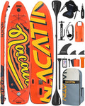 Inflatable Stand Up Paddle Board 12' with Kayak Seat & Dual Paddles – Premium SUP Board for Adults & Families Includes Kayak Conversion Kit, Pump, Leash & Accessories – Stable Wide Deck for Beginners