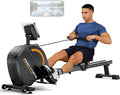 Dripex Rowing Machines for Home Use, Rowing Machine Magnetic Rower, 16 Levels of Workout Resistance, Max 350 LBS, Dual Slide Rail, Bluetooth App Compatible, LCD Monitor, Row Machine for Gym Exercise