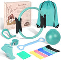 Home Pilates Essentials Kit for Women,Pilates Equipment Set with 9 Inch Yoga Ball,Figure 8 Resistance Band,Pilates Bands & Accessories,Pilates Ring and Ball Set for Beginners Home Workouts