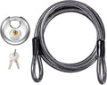 DELSWIN Disc Padlock with Cable - Stainless Steel Discus Lock,3/8-Inch Shackle and 6 Ft Security Steel Cable for Outdoor Fence Bike Kayak Trailer