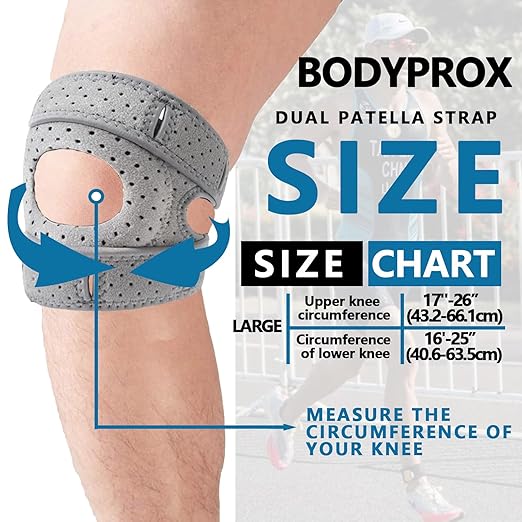 Knee Brace for Women Men Adjustable Support with Cushioned Silicone Pad Anatomical Cut Design for Men Women Athletic Training Patellar Tendon Support (Gray)