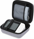 Ginsco Universal Hard Shell Case for Blood Pressure Monitor, Compatible with Omron Platinum/Gold, Portable Carrying Travel Case with Handle, Mesh Pocket for Cuff/Batteries/Charger (Gray, L)
