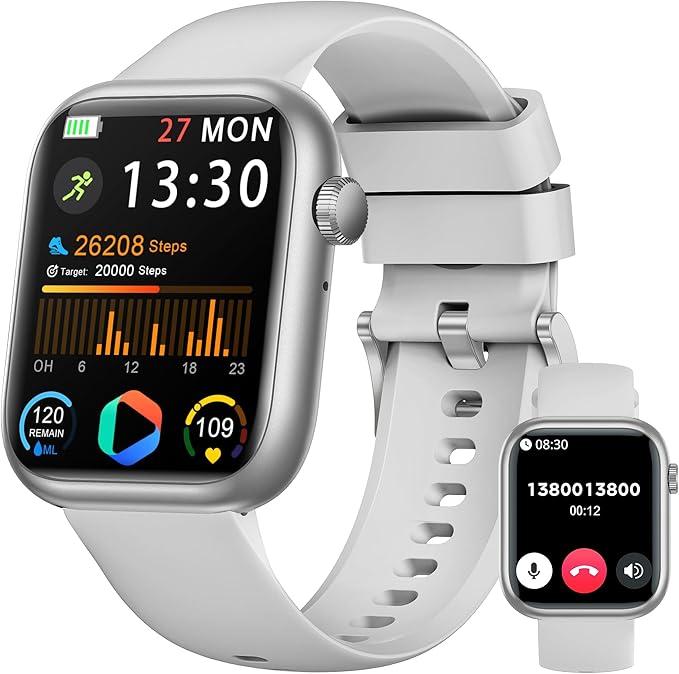 Smart Watch for Men Women, 1.83" Fitness Watch (Answer/Make Call), Smartwatch with Heart Rate/Blood Pressure, Sleep Tracker, Pedometer, 120+ Sport Modes,IP68 Waterproof Fitness Tracker for Android IOS