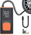 Car Tire Inflator Portable Air Compressor, 150 PSI Cordless Mini Bike Tire Pump Rechargeable 12 Volt, Electric Air Pump for Auto, Motorcycle, Bicycle, Balls with Digital Pressure Gauge and LED Light