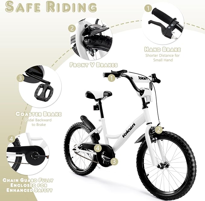 Kids Bike 14 16 18 Inch Bicycle for 3-9 Years Boys Girls Bike，Children's Bicycle with Bell Training Wheels, Multiple Colors