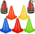 Leelosp 48 Pack 7" or 9" Plastic Traffic Cones Agility Field Marker Soccer/Safety/Sports/Training Cones for Skating Basketball Football Practice Drills Themed Party Decorations