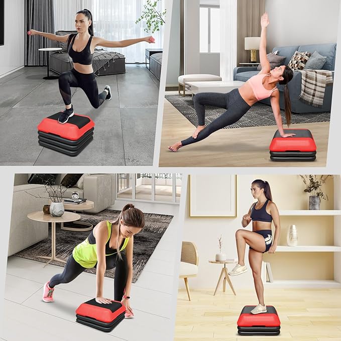 Adjustable Aerobics Step Platform - 30cm Stepper Trainer Platform with 5 Height Settings!