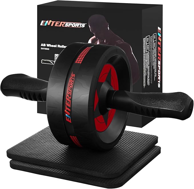 Ab Roller Wheel for Abs Workout - Abdominal Exercise Equipment with 2 Knee Pads for Home Gym, Core Strength Training, Fitness Equipment for Men & Women