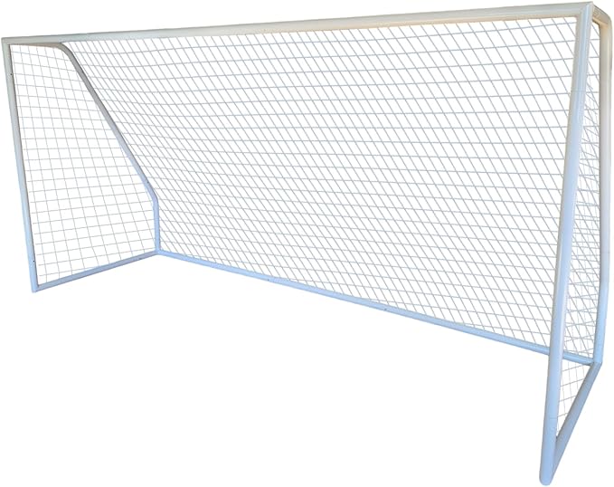 PASS Premier® 12 X 6 Ft. Youth Size Steel Soccer Goal. 2" Diameter Strongest Steel Frame w/Durable 4mm Net, Ground Stakes, Elastic Clasp & Re-Usable Ties. 12x6 Ft. Practice Aid.