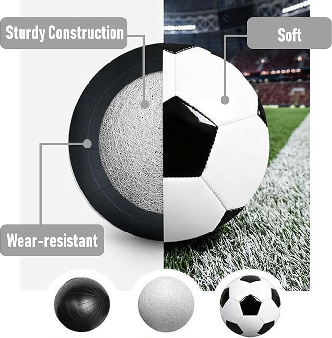 6 Pack Deflated Soccer Balls Set - Official Size 5/4/3 for Adults & Youth - Includes Air Pump - Multi-Color Outdoor Sports Balls for Training, Matches & Gifts