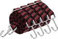 uxcell 4Pcs Adjustable Bungee Cords with Hooks, 79 Inch Flat Heavy Duty Elasticity Straps Rubber Bungee Cords with Buckle for Outdoor, Camping, Tarp, Bike Rack, Luggage, Black Red