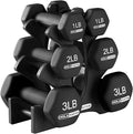 HolaHatha 2, 3, 5, 8, and 10 Pound Neoprene Dumbbell Free Hand Weight Set with Rack, Ideal for Home Exercises to Gain Tone and Definition, Pastel