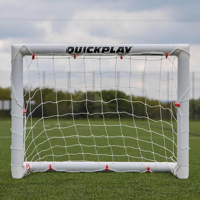 QUICKPLAY Q-Fold Soccer Goal | 30-Second Folding Design for Easy Setup | Portable & Weatherproof uPVC Soccer Goal for Backyard | Durable Post for Adults & Kids