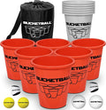 BucketBall | Team Color Edition | Combo Pack (Orange/Silver): Original Yard Pong Game: Best Camping, Beach, Lawn, Outdoor, Family, Adult, Tailgate, Jumbo, Giant Game