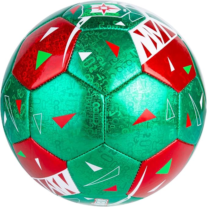 Size 4 Soccer Balls, Laser Leather Soccer Ball for Sport Training & Match Play - Vibrant Soccer Balls Gift Set with Pump for Kids and Youth