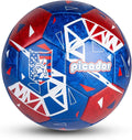 Size 4 Soccer Balls, Laser Leather Soccer Ball for Sport Training & Match Play - Vibrant Soccer Balls Gift Set with Pump for Kids and Youth