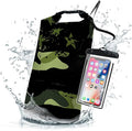 Waterproof Dry Bag,Roll Top Grey Camouflage American Flag Small Waterproof Backpack 5L/10L/20L Floating Lightweight Bags for Kayaking, Boating, Fishing, Swimming Camping with Waterproof Phone Case