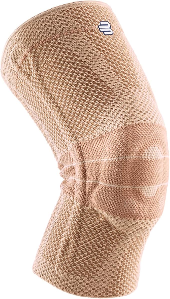 Bauerfeind GenuTrain Knee Support Brace (New Version) - Targeted Support for Pain Relief & Stabilization for Weak, Swollen & Injured Knees & Arthritis - Size 7C, Comfort - Color Nature