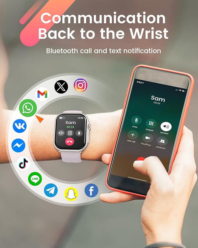 Smart Watches for Women for iPhone&Android: 30 Day+Battery Life, Smart Watch (Answer/Make Calls)with SpO2 Sleep Heart Rate Monitor, IP68 Waterproof,Fitness Tracker with 120+Sport,Reloj Inteligente