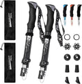 Trekking Poles - Aluminum 7075 Adjustable Walking Sticks with Quick Locks, Expandable to 53", Ultralight for Hiking, Camping, Mountains (Set of 2)