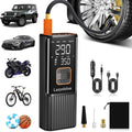 Tire Inflator Portable Air Compressor - Air Pump for Car Tires Cordless Rechargeable, 150PSI Electric Bike Tire Pump with Pressure Gauge for Bicycle Motorcycle Ball, Gifts for Car Owner, Auto Shutoff