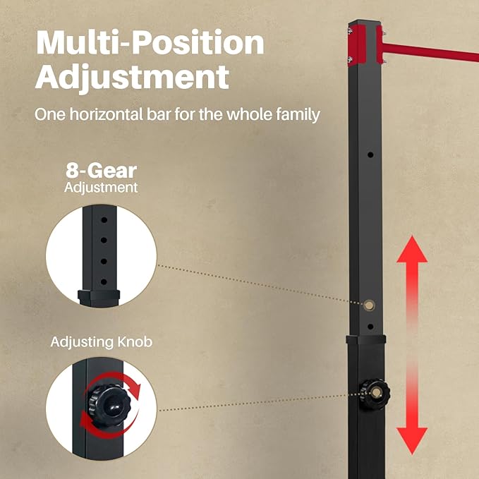 Pull Up Station, Bongkim Power Tower Portable Pullup Bar Station, Pull Up Bar for Home Gym, Pull Up Tower Station 330LBS