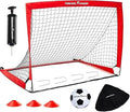 Kids Soccer Goals for Backyard - 4'x3' Soccer Nets, Stakes, Cones, Ball, Pump, Targets - Sturdy Mini Soccer Nets for Kids Ages 4-8 - Easy to Set Up Toddler Soccer Goal Set