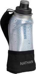Nathan Running Handheld Water Bottle Adjustable No-Grip Quick Squeeze Lite Hand Strap. 12 oz Insulated Water Bottle. Reflective Hydration
