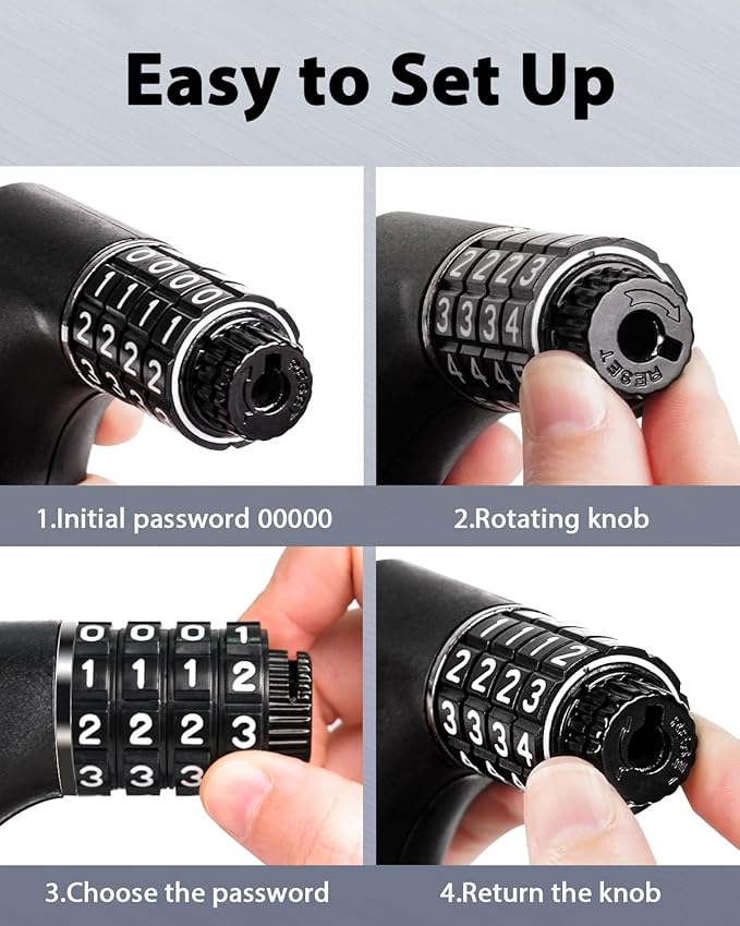 Bike Lock Cable with Combination,High Security 5-Digit Resettable Combination Bicycle Lock Anti-Theft, with Mounting Bracket for Bikes and Scooters