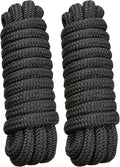 Boat Dock Lines Marine Rope 5/8" x 15' Marine-Grade Double Braided Nylon Dock Line with 15" Loop Boat Lines Dock Rope, Easy Handling Dock Lines for Boats, Fray Resistant - 2 Pack, Black