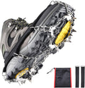 Azarxis Walk Traction Ice Snow Cleat Treads Grips Grippers Crampons Creepers with 19 Spikes for Shoes Boots Men Women Walking Climbing Hiking Fishing Heavy Duty Anti Slip Stainless Steel
