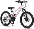 Glerc 20 24 Inch Kids Bike, Kids Mountain Bike for Boys and Girls Ages 6-14, 21-Speed Skyline Bicycle with Front Suspension and Disc Brakes, Multiple Colors